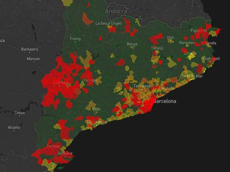 “La COVID-19 per municipis”, un mapa web que permet consultar l'estat actual del virus municipi a municipi.