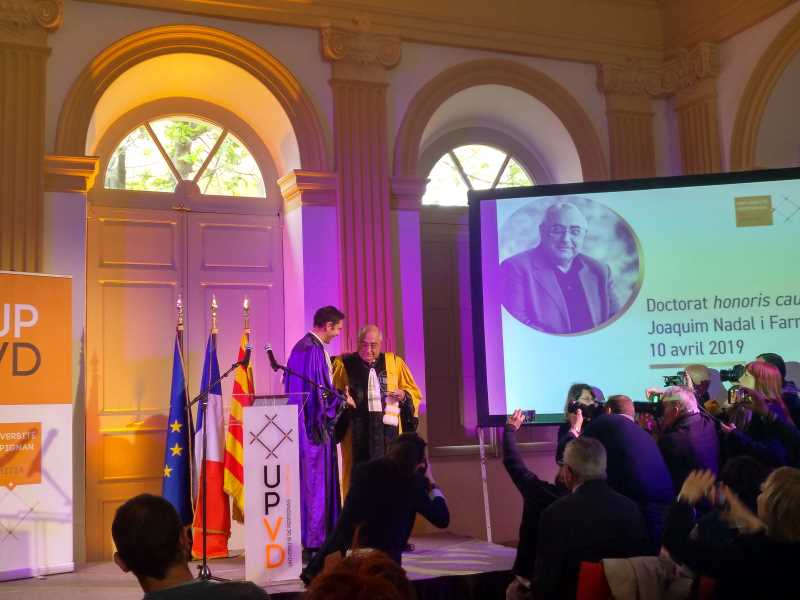 El Dr. Joaquim Nadal investit Doctor Honoris Causa per la Universitat de Perpinyà Via Domitia el 10 d'abril 2019