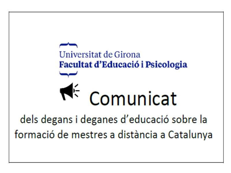 comunicat facultat educacio catalanes