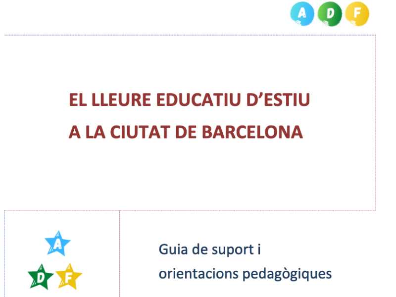 Portada de la Guia de suport i orirentacions pedagògiques per a lleure educatiu de la ciutat de Barcelona