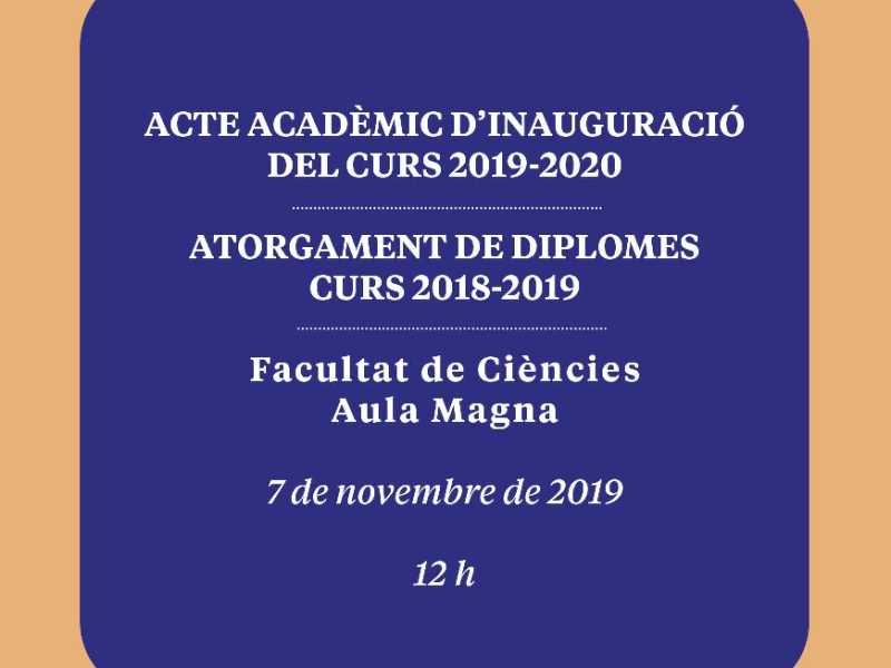 Inauguració de curs 2019-20 Escola de Doctorat