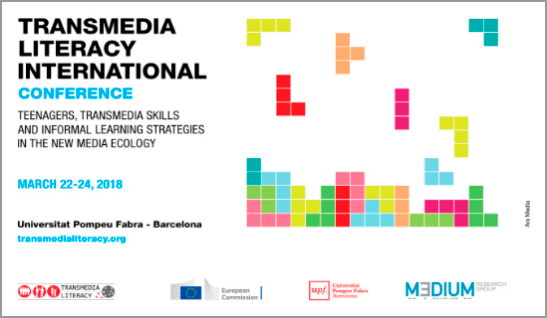 Poster - Transmedia Literacy International Conference, teenagers, transmedia skills and informal learning strategies in the new media ecology; march 22-24, 2018; Universitat Pompeu Fabra - Barcelona; transmedialiteracy.org