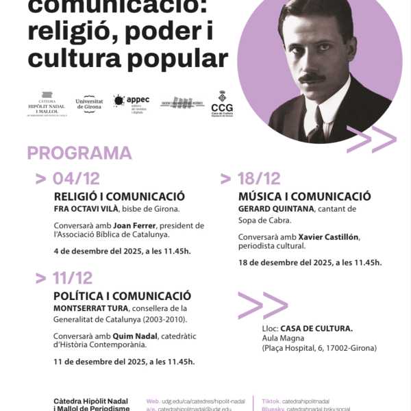 Cartell del Cicle de Converses. Espais de comuniació: Religió, poder i cultura popular