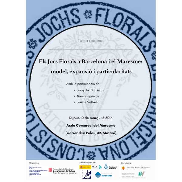 Els Jocs Florals a Barcelona i el Maresme: model, expansió i particularitats