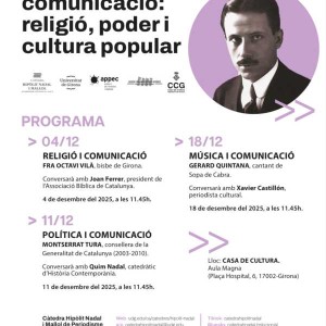 Cartell del Cicle de Converses. Espais de comuniació: Religió, poder i cultura popular
