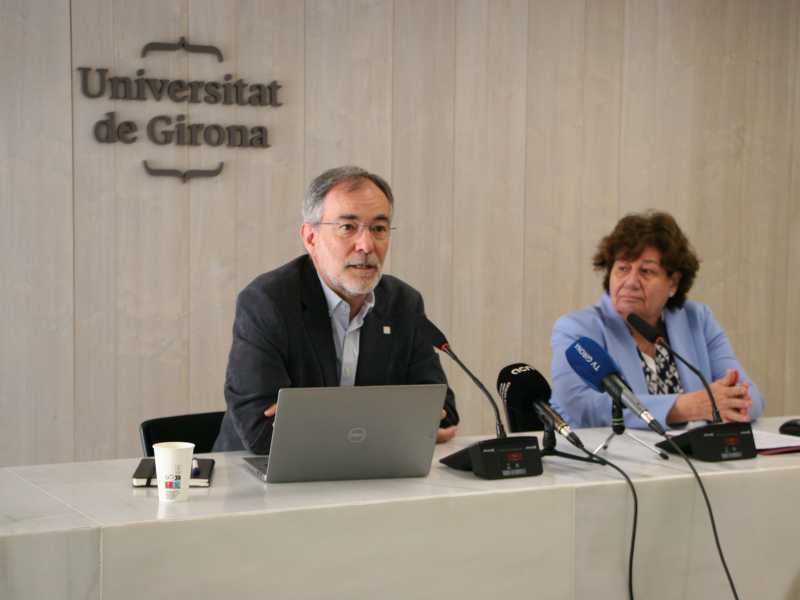 El rector de la UdG, Josep Calbó, i la presidenta del Consell Social de la UdG, Assumpció Vila.
