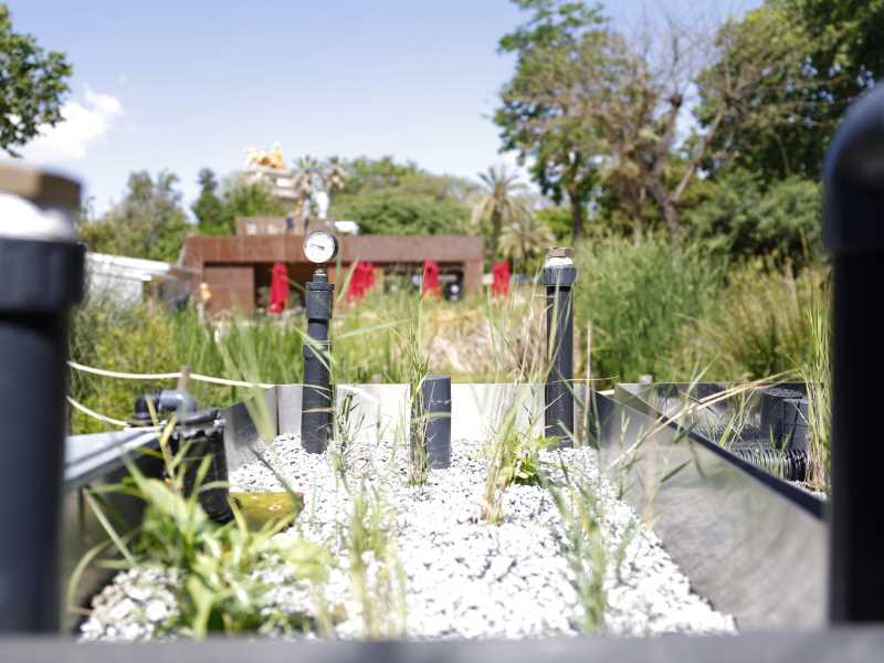 Imatge de la planta pilot de tractament i reutilització d’aigua del Zoo de Barcelona