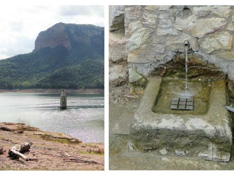 Els dos treballs becats estudiaran la qualitat de l'aigua als embassaments i a les fonts de les Guilleries. Imatges: David Soler/Càtedra de l'Aigua, Natura i Benestar (UdG - UVic-UCC)