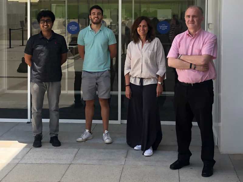 L'equip de la UdG responsable d'aquest projecte està format per, d'esquerra a dreta, Som Chaudhuri, Gerard Giménez i Adsuar, Maria Antònia Barceló i Marc Saez.