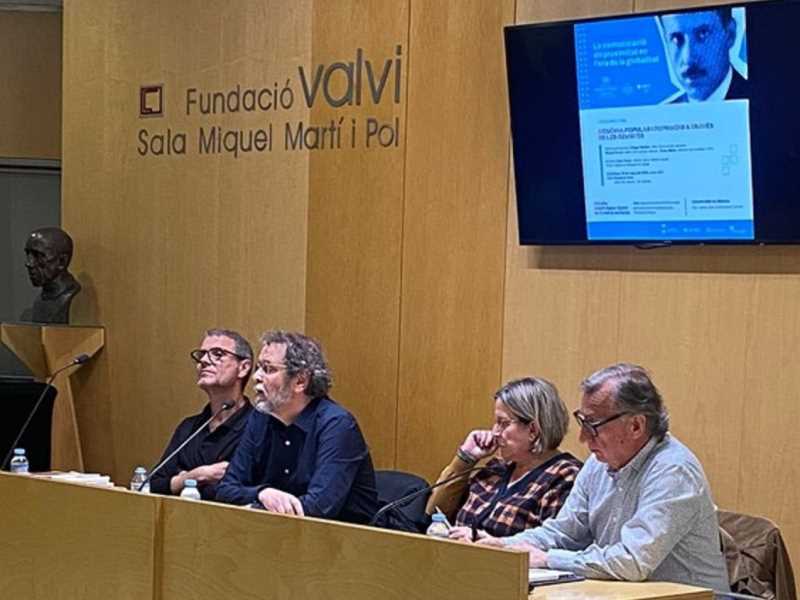 Vicenç Relats, Lluís Costa, Rosa Serra i Àngel Madrià a la Fundació Valvi