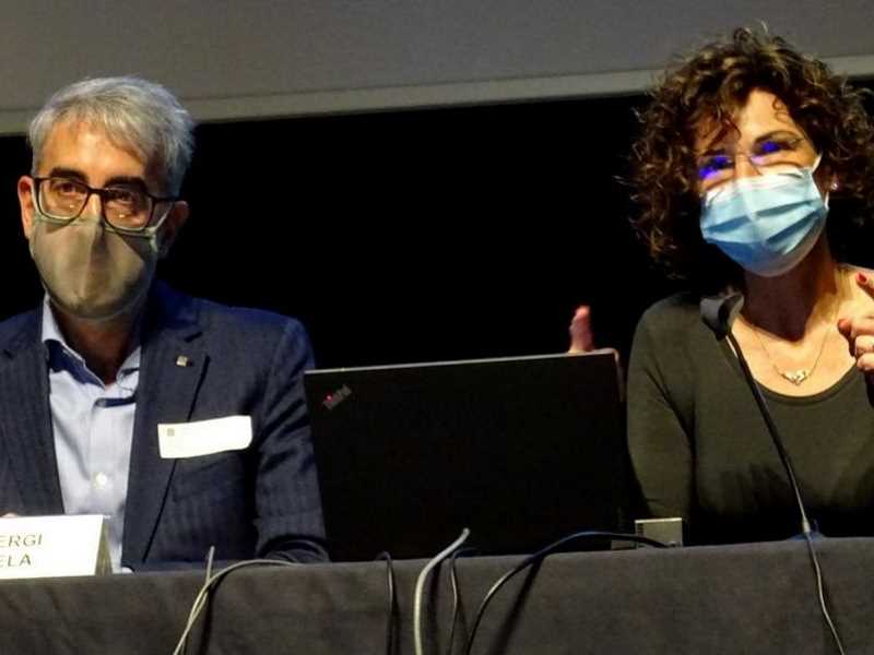 Sergi Tudela i Carolina Martí, en la presentació de l'estudi a la seu de la Generalitat a Girona.