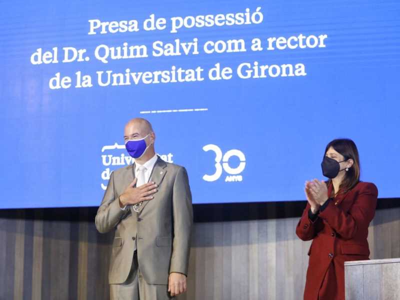El rector Quim Salvi i la consellera Gemma Geis