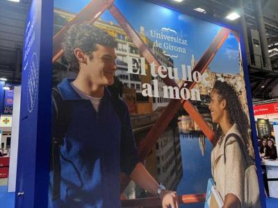 Detall de l'estand de la UdG al Saló de l'Ensenyament