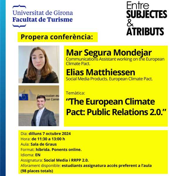 Sra. Mar Segura Mondejar. Sr. Elias Matthiessen. -The European Climate Pact. Public Relations 2.0.-