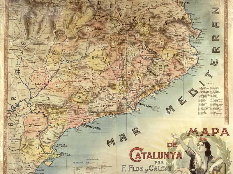 Mapa de Catalunya per F. Flos y Calcat