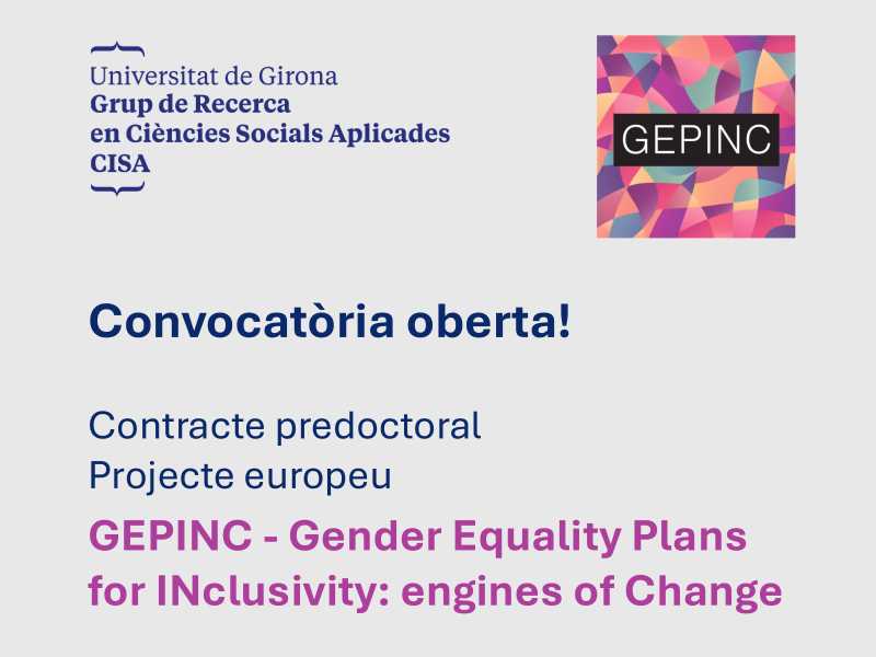 Convocatòria Predoctoral GEPINC