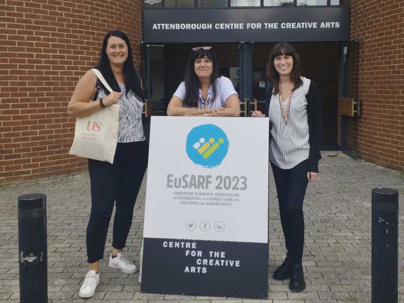 Coral Gallardo, Carme Montserrat i Rosa Sitjes al congrés EuSARF 2023