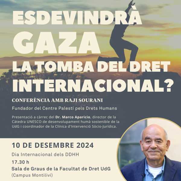 Cartell Acte Esdevindrà Gaza la tomba del dret Internacional