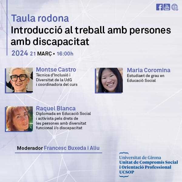 Taula rodona: Introducció al treball amb persones amb discapacitat