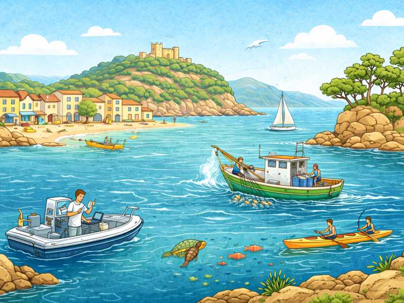 Una imatge amb diferents actors de l'economia blava