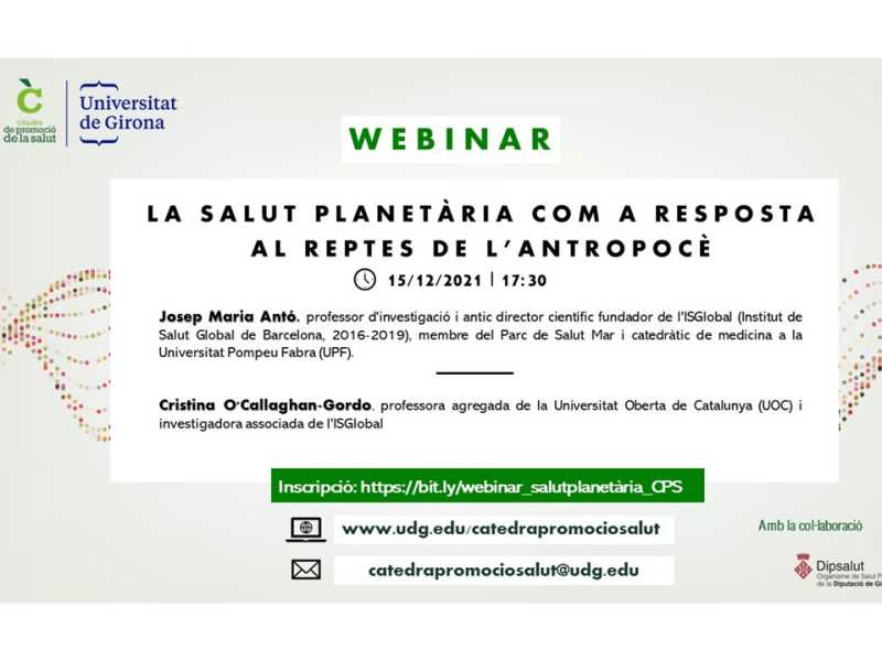 Webinar salut planetària