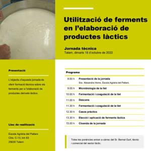 Jornada: Utilització de ferments en l’elaboració de productes làctics