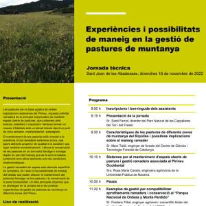 Jornada: Experiències i possibilitats de maneig en la gestió de pastures de muntanya