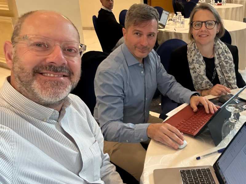 Dr. Pere Vila, Dr. Eusebi Calle i Dra. Andrea Bikfalvi