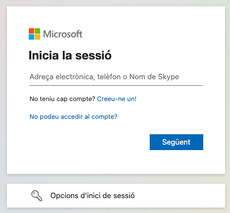 Identificació a l'entorn Microsoft