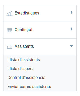 screenshot where the "attendees” menu is seen pulled down