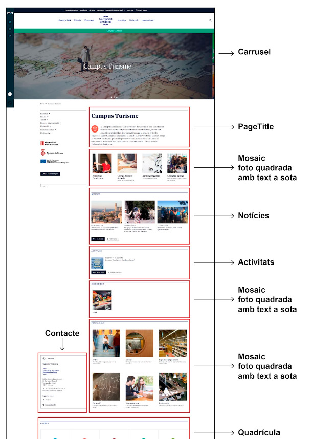 Vista de la pàgina principal de la UdG