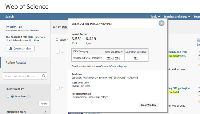 Captura del detall del valor de l'impacte